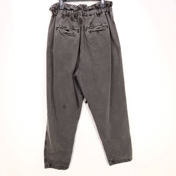 Free People Paper Bag Pant Small Drawstring Margate Pleated Trousers Drawstring - Picture 2 of 15